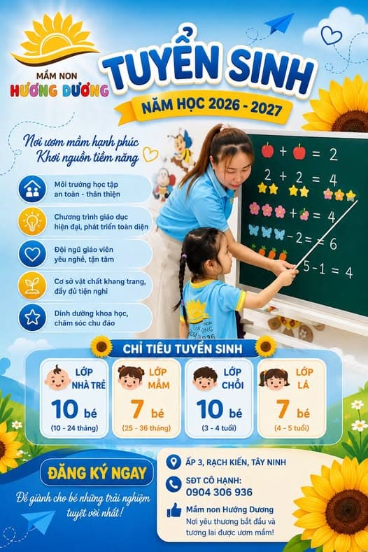 Thông báo tuyển sinh năm học 2026